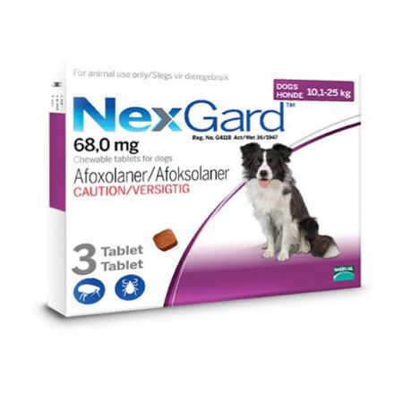 NexGard Chewable Tick & Flea Tablet for Dogs 10.1-25kg (3 Tablets) Buy Online in Zimbabwe thedailysale.shop