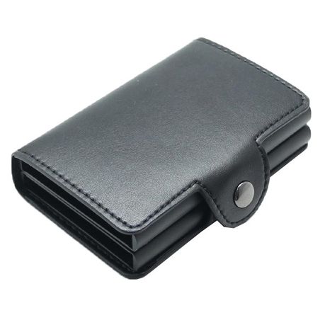 Double Aluminium RFID Credit Card Holder - Black Buy Online in Zimbabwe thedailysale.shop
