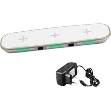 Load image into Gallery viewer, 3 in 1 Qi Fast Wireless Charger Pad With 2 USB Ports - White
