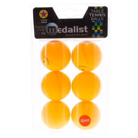 Medalist 1 Star Orange Table Tennis Balls - 6 x Pack