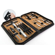 Load image into Gallery viewer, Kellermann 3 Swords Manicure Set 9210 P N Black 16 Piece
