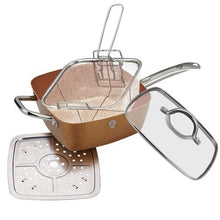 Load image into Gallery viewer, Blaumann 5-Piece Copper Coating Square Pan Set - Copper Collection

