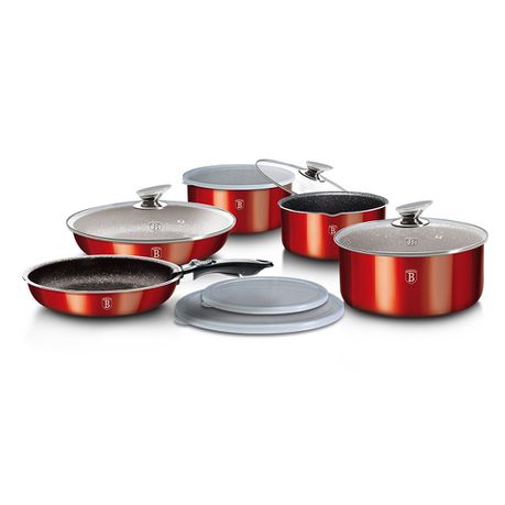 Berlinger Haus 12-Piece Marble Coating Cookware Set - Burgundy Metallic Buy Online in Zimbabwe thedailysale.shop
