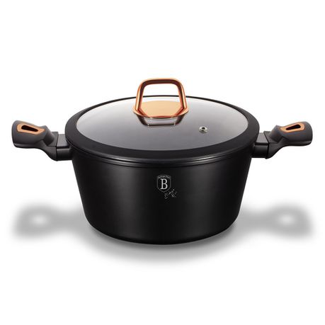 Berlinger Haus 28cm Marble Coating Casserole Pot - Black Rose Collection