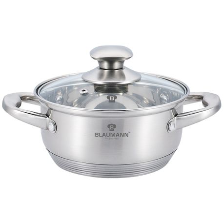 Blaumann 26cm Stainless Steel Shallow Pot - Satin Gourmet Line Buy Online in Zimbabwe thedailysale.shop