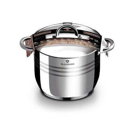 Blaumann 24cm Stainless Steel Stock Pot - Gourmet Line Buy Online in Zimbabwe thedailysale.shop