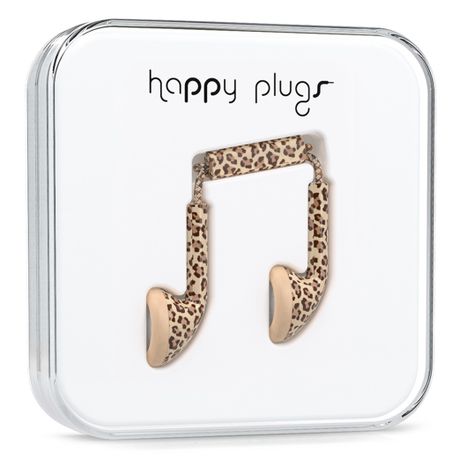 Happy Plugs Unik Earbud Plus Mic & Remote - Leopard