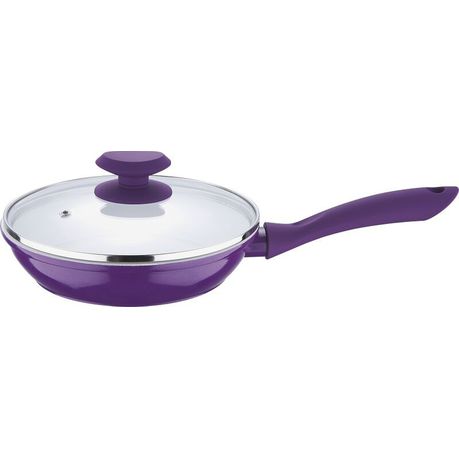 Wellberg - 24cm Frypan With Lid - Purple Buy Online in Zimbabwe thedailysale.shop