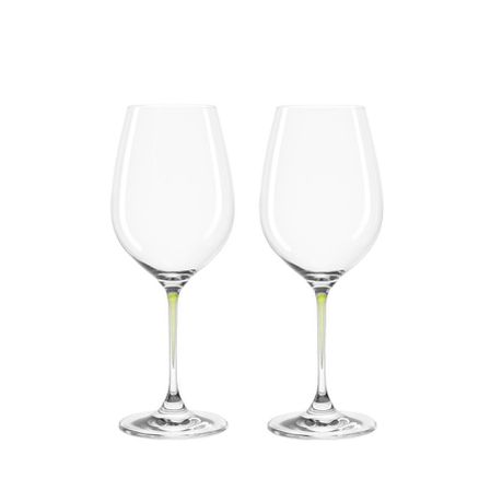 Leonardo Clear Wine Glass with Green Stem LA Perla Set of 2 Buy Online in Zimbabwe thedailysale.shop