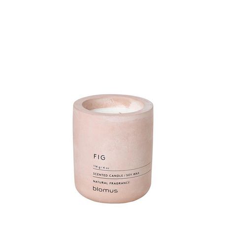 blomus Scented Candle in Concrete Container Fig Pale Pink FRAGA Small