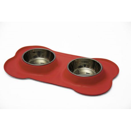 Rex - Non-Slip Stainless Steel Double Pet Bowl - Red Buy Online in Zimbabwe thedailysale.shop