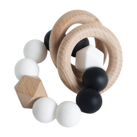 Ruby Melon Chu Teether - Rattle Ring - Black Contrast Buy Online in Zimbabwe thedailysale.shop