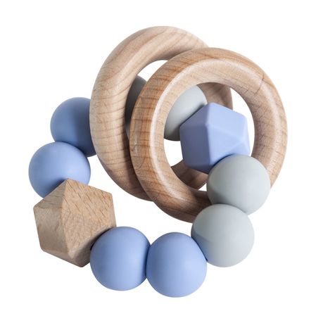 Ruby Melon Chu Teether - Rattle Ring - Blue & Grey Buy Online in Zimbabwe thedailysale.shop