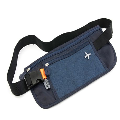 TROIKA Belt Bag with 2 Compartments and RFID Protection Safety Belt Blue Buy Online in Zimbabwe thedailysale.shop
