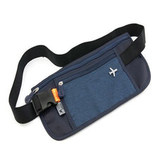 Load image into Gallery viewer, TROIKA Belt Bag with 2 Compartments and RFID Protection Safety Belt Blue
