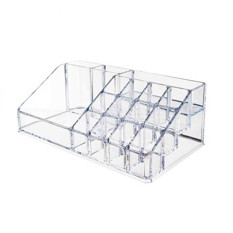 16-Compartment Acrylic Cosmetic Storage Organizer