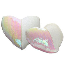 Load image into Gallery viewer, Heart Shaped Mermaid Colour Changing Sequin Cushion - White &amp; Iridescent
