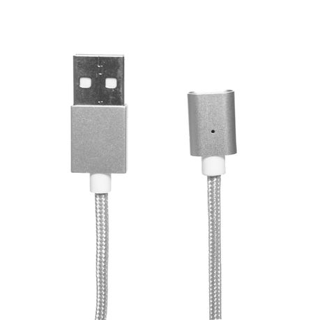 PowerUp 2-in-1 Magnetic Clip-on Charging USB Cable - Silver Buy Online in Zimbabwe thedailysale.shop