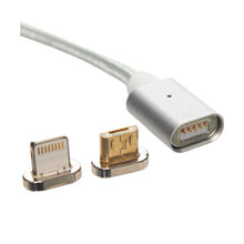 Load image into Gallery viewer, PowerUp 2-in-1 Magnetic Clip-on Charging USB Cable - Silver
