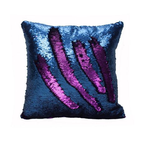 Mermaid Colour Changing Sequin Cushion - Matte Royal Blue & Violet