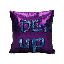 Load image into Gallery viewer, Mermaid Colour Changing Sequin Cushion - Matte Royal Blue &amp; Violet

