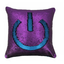 Load image into Gallery viewer, Mermaid Colour Changing Sequin Cushion - Matte Royal Blue &amp; Violet
