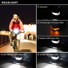 Load image into Gallery viewer, Bicycle Front Light Torch USB Rechargeable Handlebar Lamp
