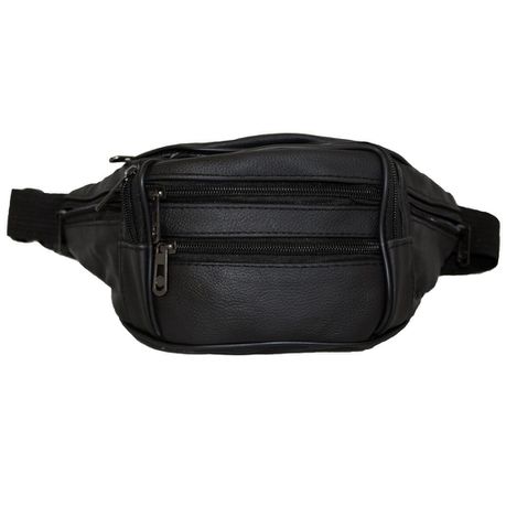 Fino Genuine Leather Moon Bag with 7 Pockets - Black Buy Online in Zimbabwe thedailysale.shop