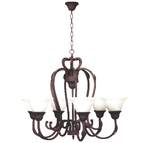6 Light Wrought Iron Chandelier with Alabaster Glass Buy Online in Zimbabwe thedailysale.shop