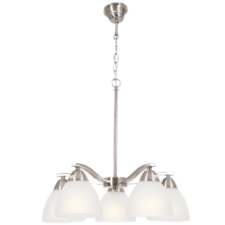Satin Chrome Chandelier with Frosted Down Facing Glass on Chain Buy Online in Zimbabwe thedailysale.shop