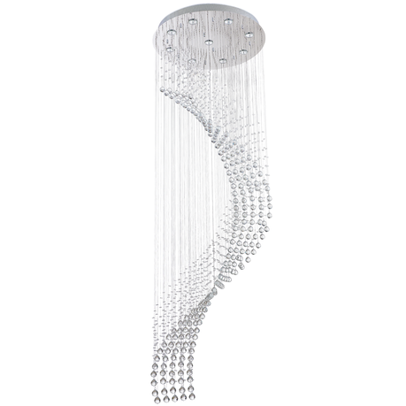 Wave Stainless Steel Drop Tier Crystal Pendant Buy Online in Zimbabwe thedailysale.shop