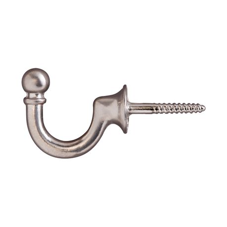 Decor Depot Curtain Tudor Hook HoldBack Brushed Silver (1) Buy Online in Zimbabwe thedailysale.shop