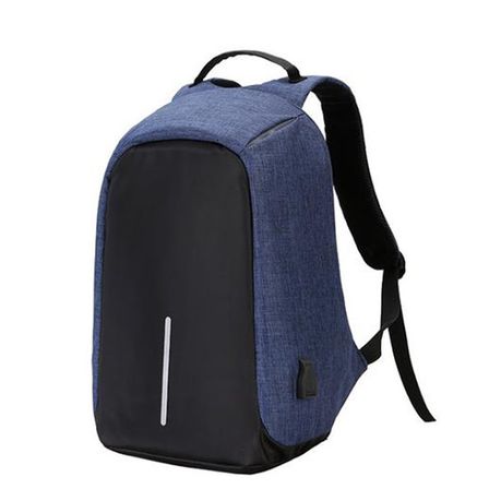 Anti-Theft Backpack with USB Port - Blue Buy Online in Zimbabwe thedailysale.shop