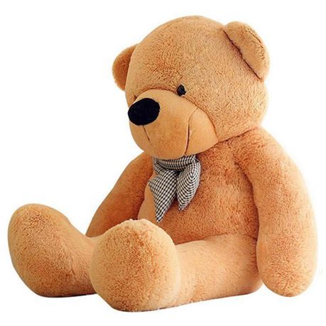 Giant Cuddly Plush Teddy Bear with Bow-Tie- Light Brown - 120cm Buy Online in Zimbabwe thedailysale.shop