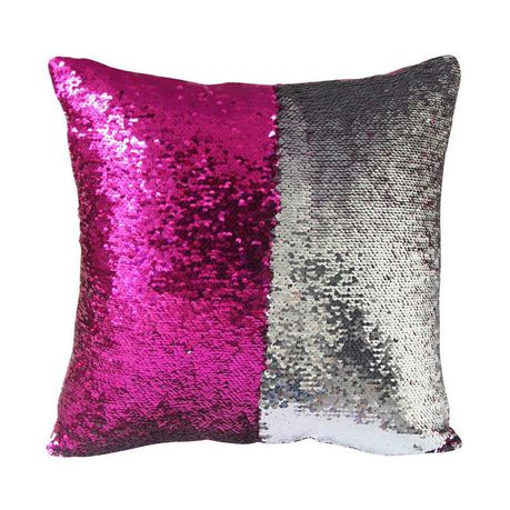 Mermaid Colour Changing Sequin Pillow Cushion - Hot Pink & Silver Buy Online in Zimbabwe thedailysale.shop