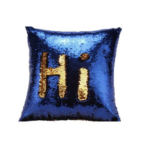 Mermaid Colour Changing Sequin Pillow Cushion - Blue & Gold Buy Online in Zimbabwe thedailysale.shop