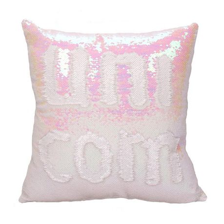 Mermaid Colour Changing Sequin Pillow Cushion - White & Iridescent