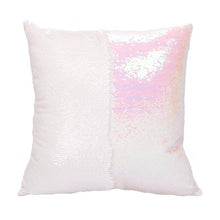 Load image into Gallery viewer, Mermaid Colour Changing Sequin Pillow Cushion - White &amp; Iridescent
