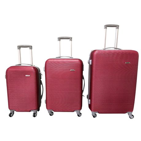 3 Piece Hard Outer Shell Luggage Set - Red Buy Online in Zimbabwe thedailysale.shop