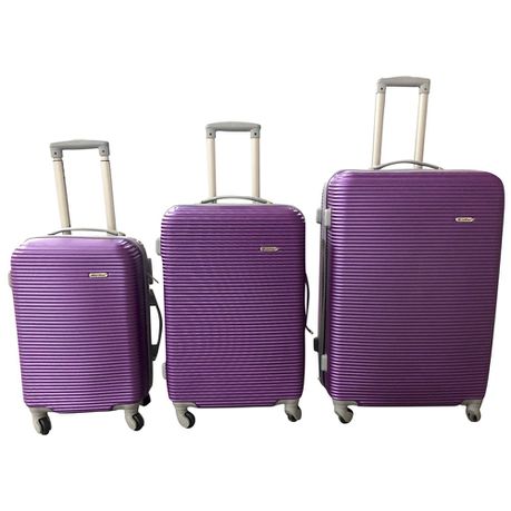 3 Piece Hard Outer Shell Luggage Set - Purple Buy Online in Zimbabwe thedailysale.shop