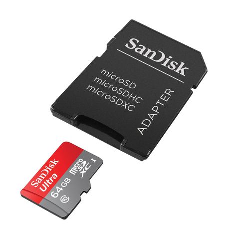 SanDisk Ultra 64GB microSDXC UHS-I Card with Adapter (Class 10)