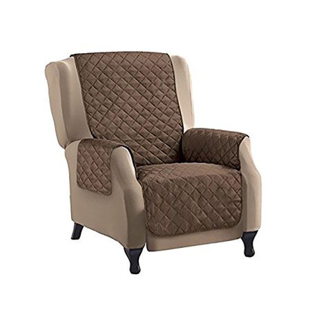 Deluxe Single Seater Reversible Sofa Furniture Protector-Brown-Cream Buy Online in Zimbabwe thedailysale.shop
