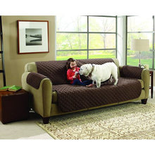 Load image into Gallery viewer, Deluxe Single Seater Reversible Sofa Furniture Protector-Brown-Cream
