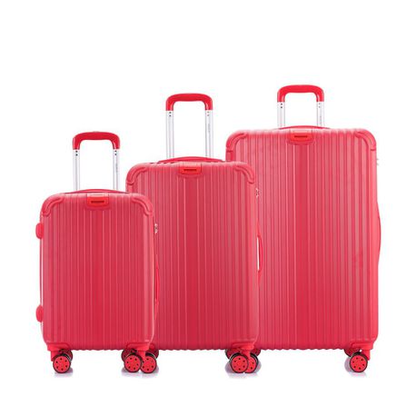 Hazlo 3 Piece Trolley ABS Hard Luggage Bag Set - Red Buy Online in Zimbabwe thedailysale.shop