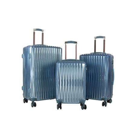 Hazlo 3 Piece ABS+PC Hard Luggage Trolley Bag Set - Blue Buy Online in Zimbabwe thedailysale.shop