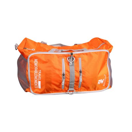 Hazlo Sports Carry Duffel Bag with Foldable Zipper - Orange Buy Online in Zimbabwe thedailysale.shop