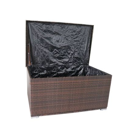 Hazlo Ravena Outdoor Wicker Storage Ottoman - Brown Buy Online in Zimbabwe thedailysale.shop
