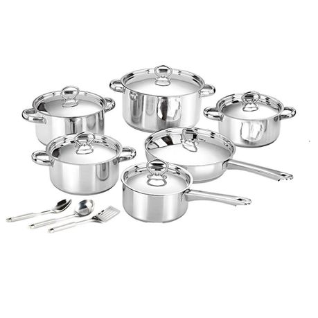 15 Piece Stainless Steel Cookware set (Capsuled bottom) Buy Online in Zimbabwe thedailysale.shop