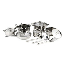 Load image into Gallery viewer, 15 Piece Stainless Steel Cookware set (Capsuled bottom)
