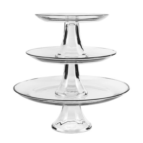 Anchor Hocking - Presence Glass Tiered Cake Stand - 3 Piece Set Buy Online in Zimbabwe thedailysale.shop